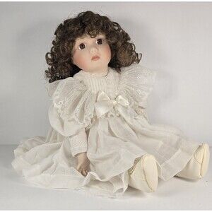Beth Mullins Fine Porcelain Doll White Victorian Era Franklin Heirloom 1991